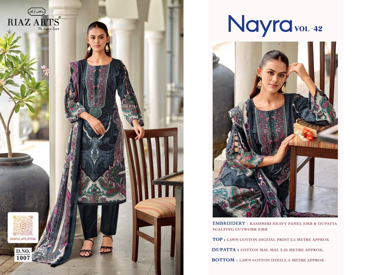 NAYRA VOL 42 By RIAZ ARTS 1001 To 1008 Series Beautiful Festive Suits Stylish Fancy Colorful Casual Wear & Ethnic Wear Pure Cotton Print Dresses At Wholesale Price